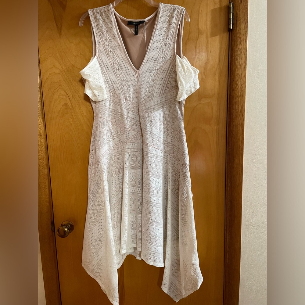 BCBGMAXAZRIA Odette Geometric Lace Dress Size Large
